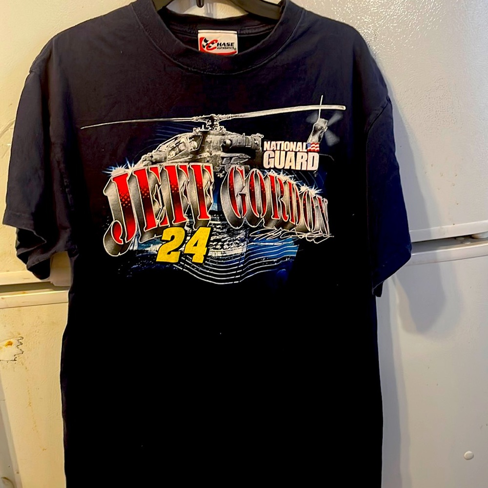 Vintage Jeff Gordon 24  National Guard Tee Shirt Navy Size L Hase Authentics